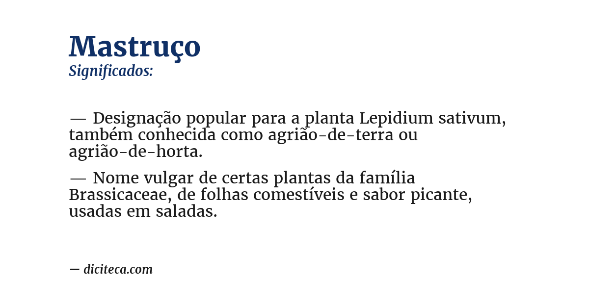 Significado de mastruço