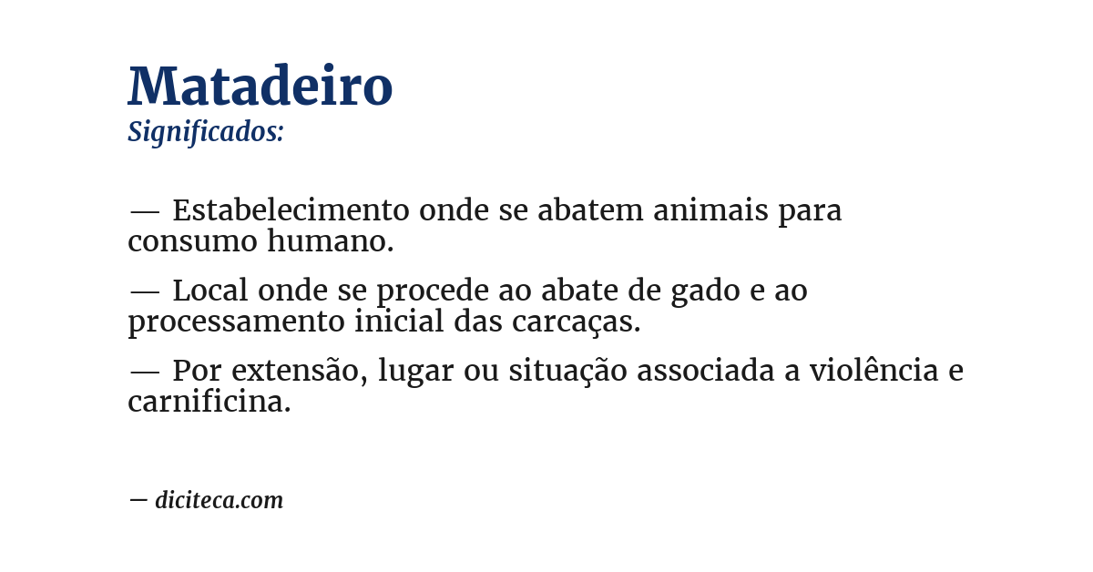 Significado de matadeiro