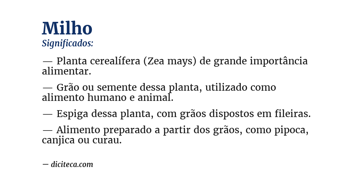 Significado de milho