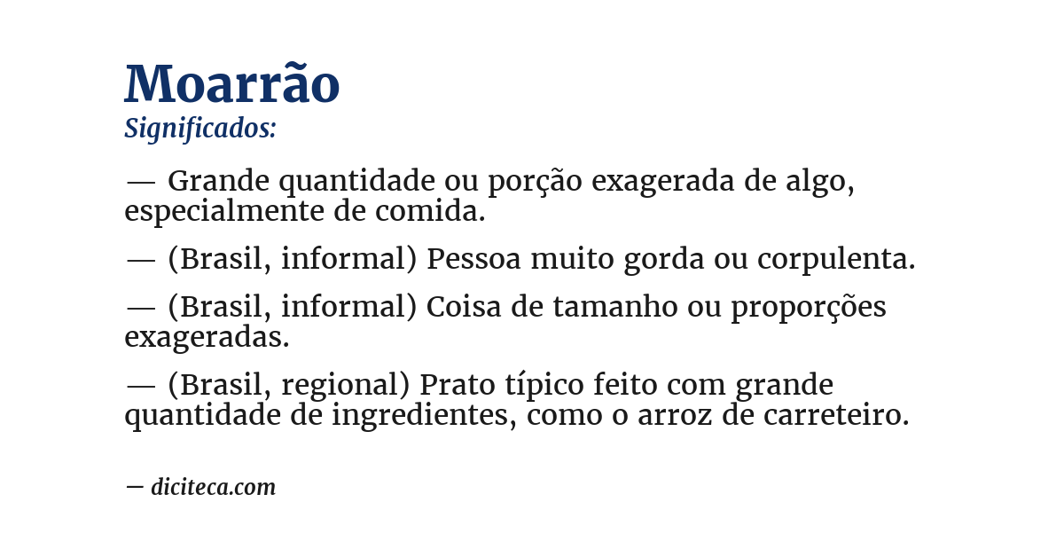 Significado de moarrão