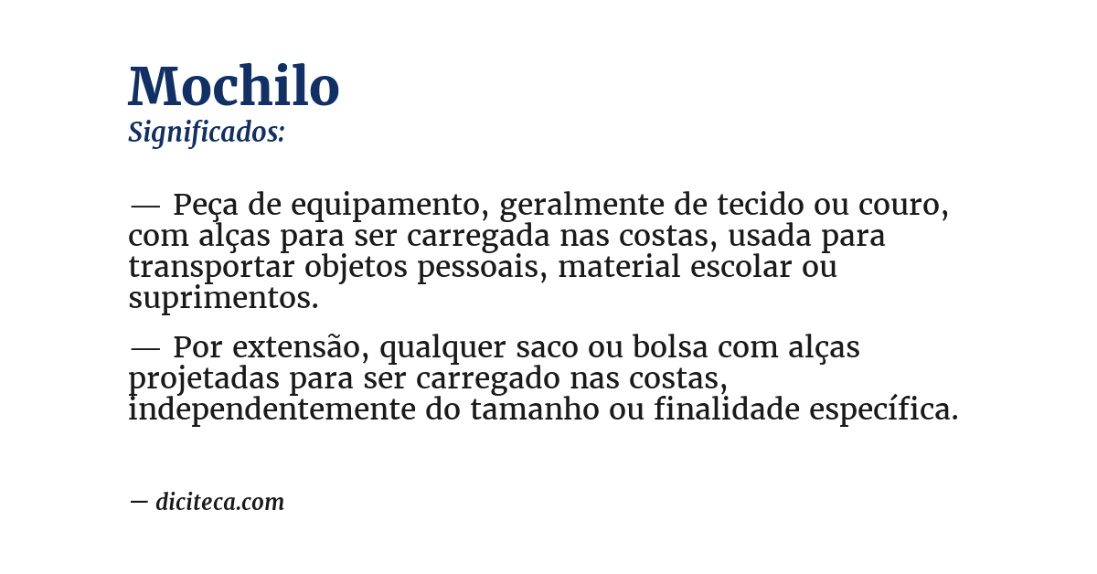 Significado de mochilo