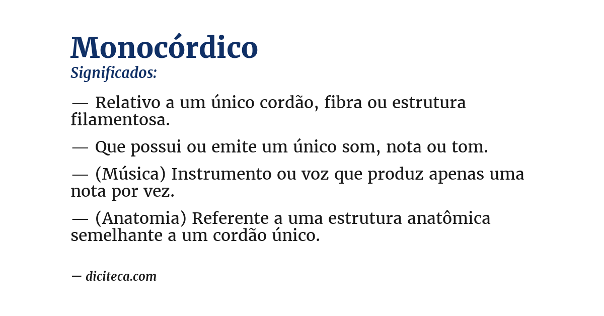 Significado de monocórdico