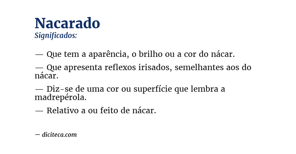 Significado de nacarado