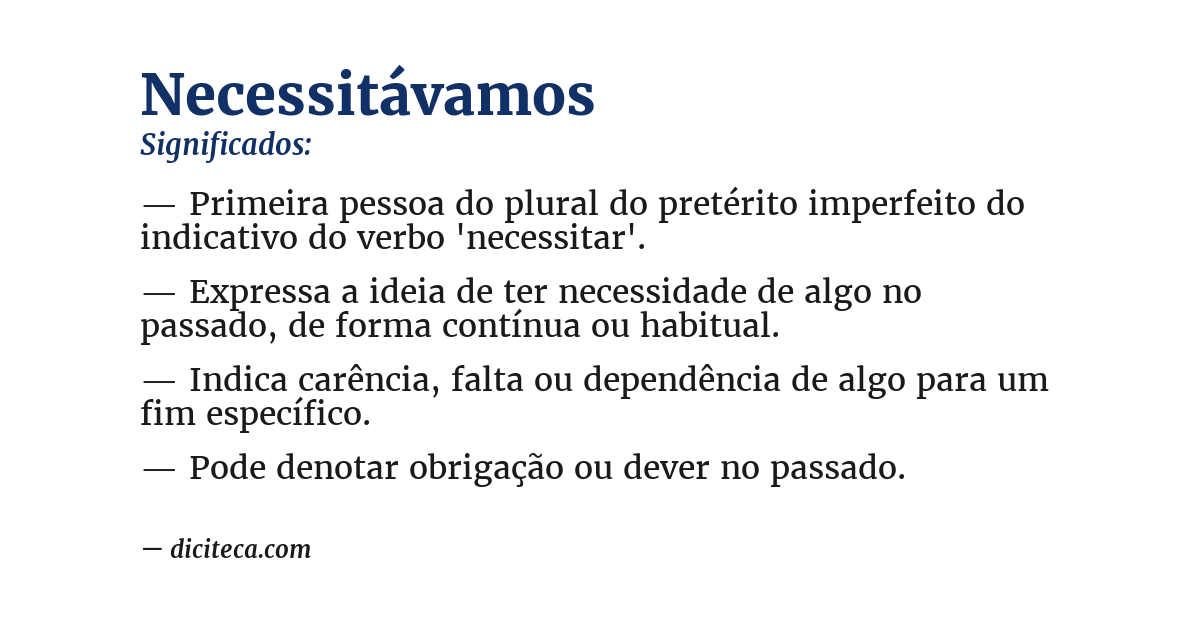 Significado de necessitávamos