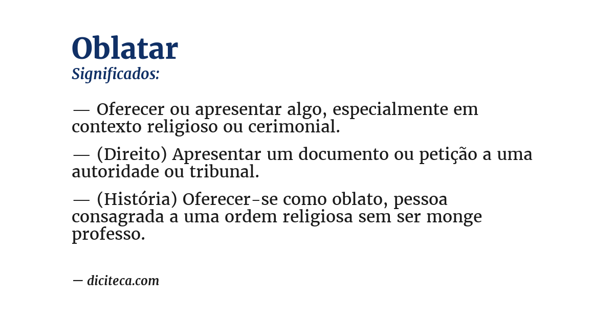 Significado de oblatar