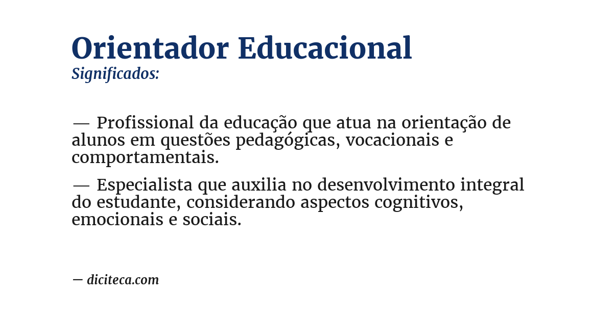 Significado de orientador educacional