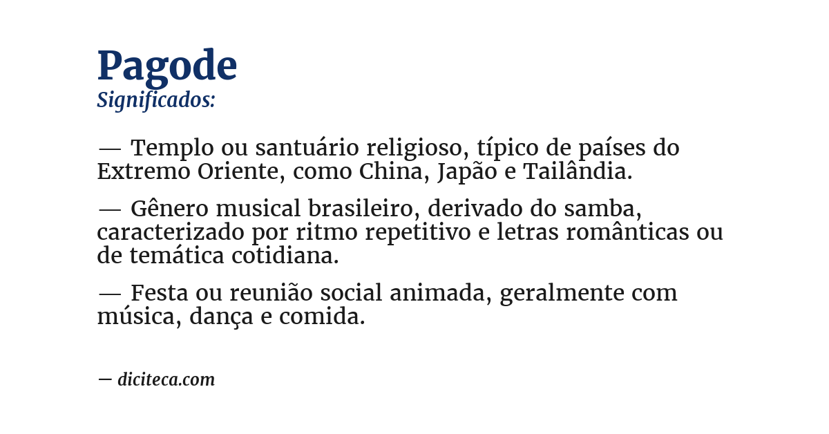 Significado de pagode