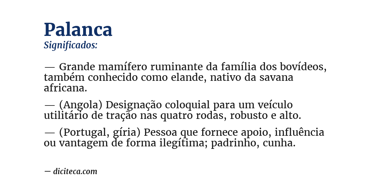 Significado de palanca