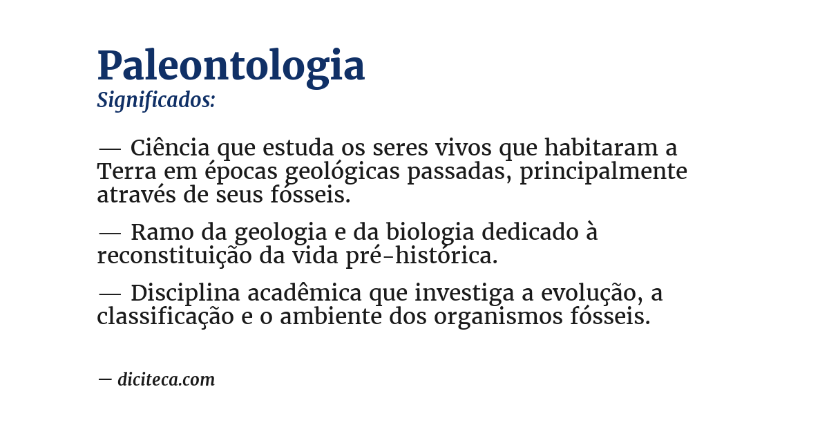 Significado de paleontologia