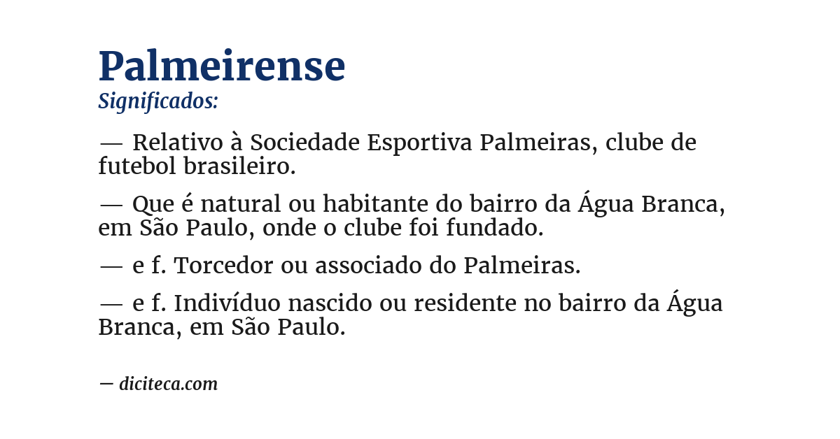 Significado de palmeirense