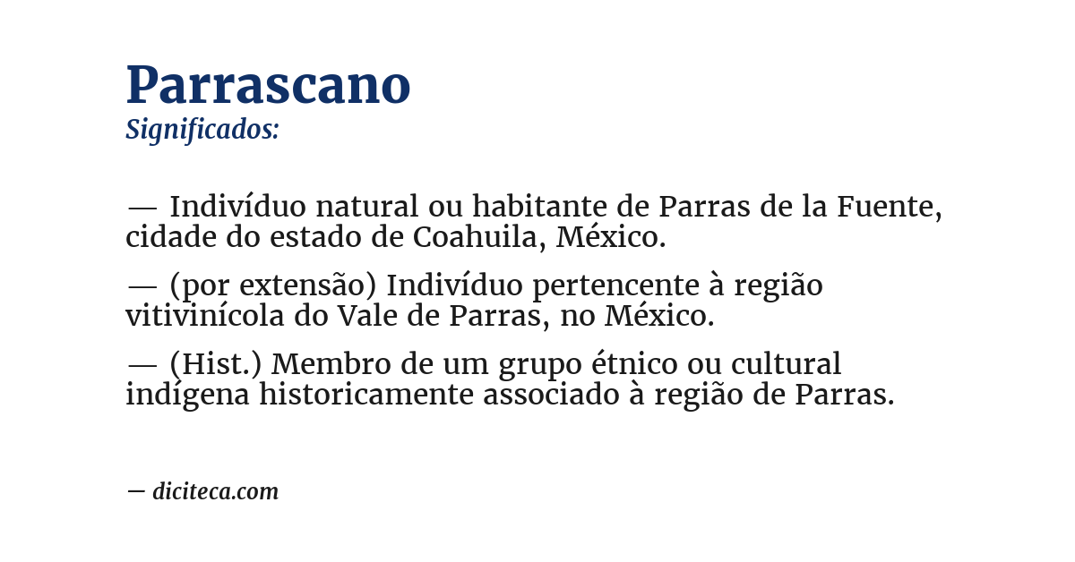 Significado de parrascano