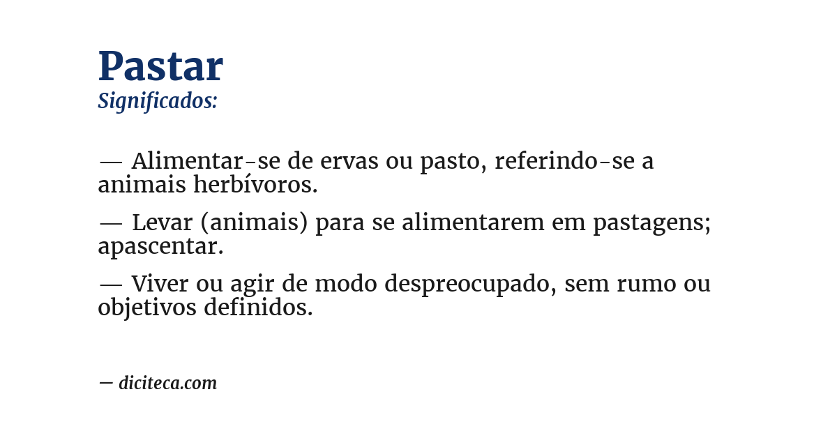 Significado de pastar