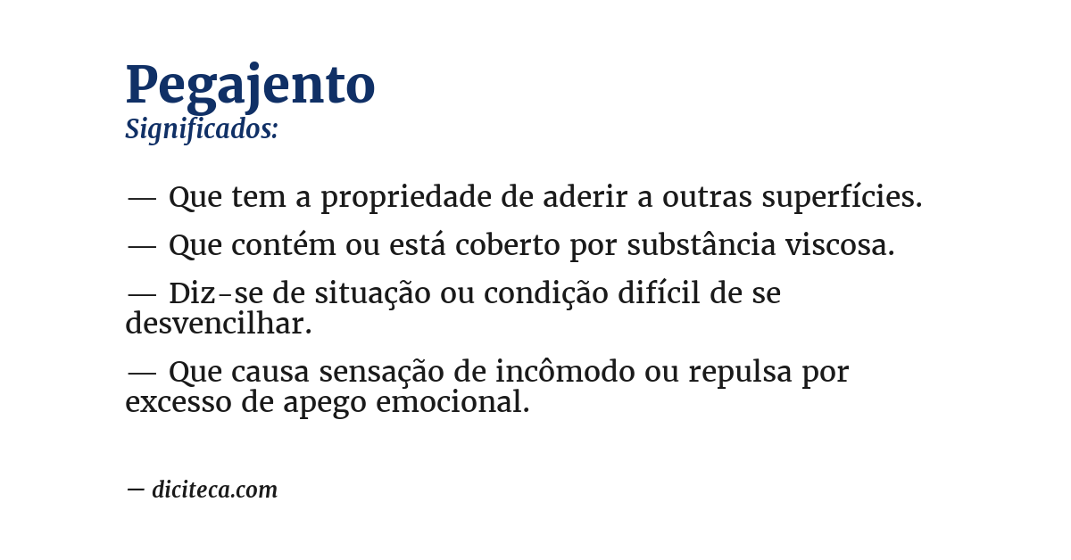 Significado de pegajento