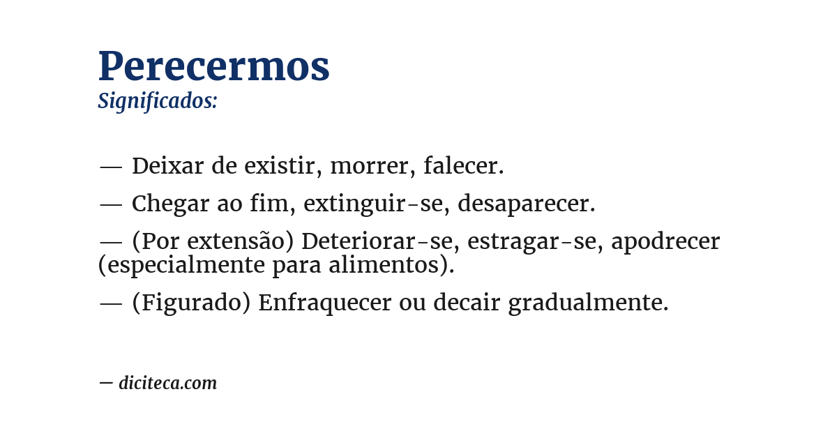 Significado de perecermos