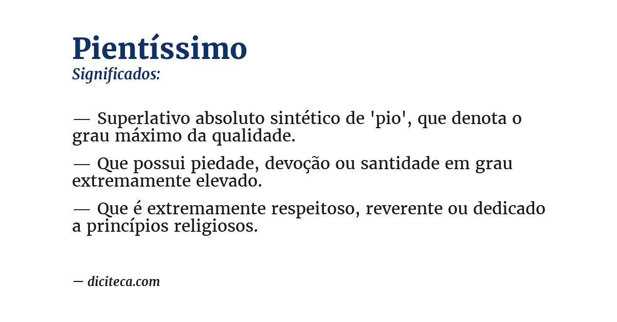 Significado de pientíssimo