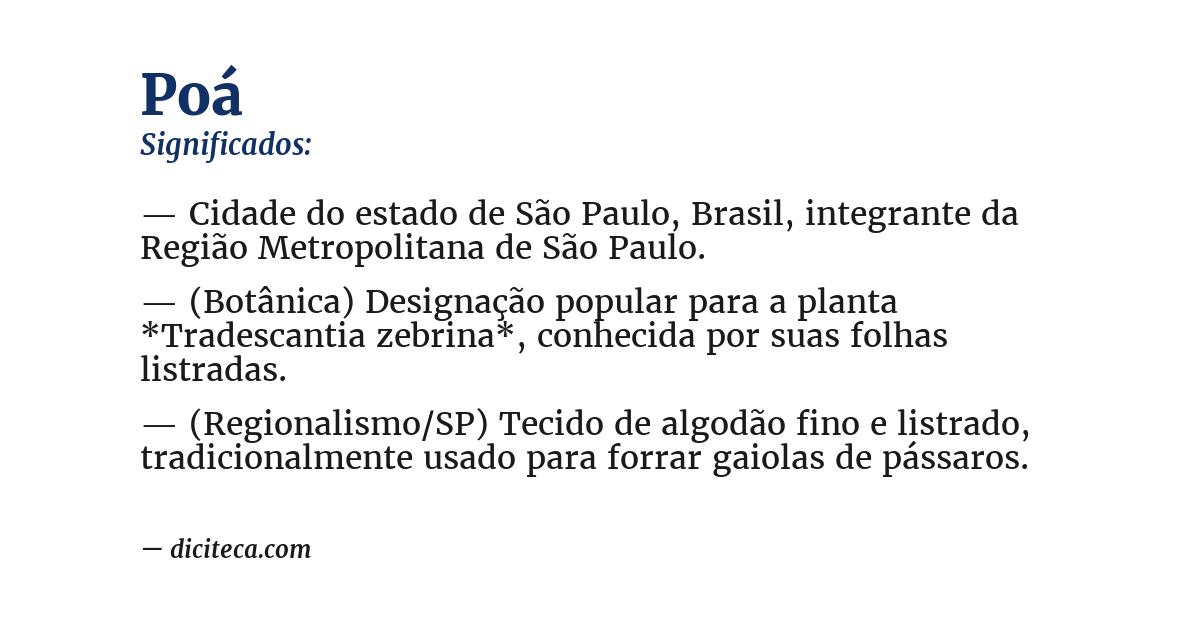 Significado de poá