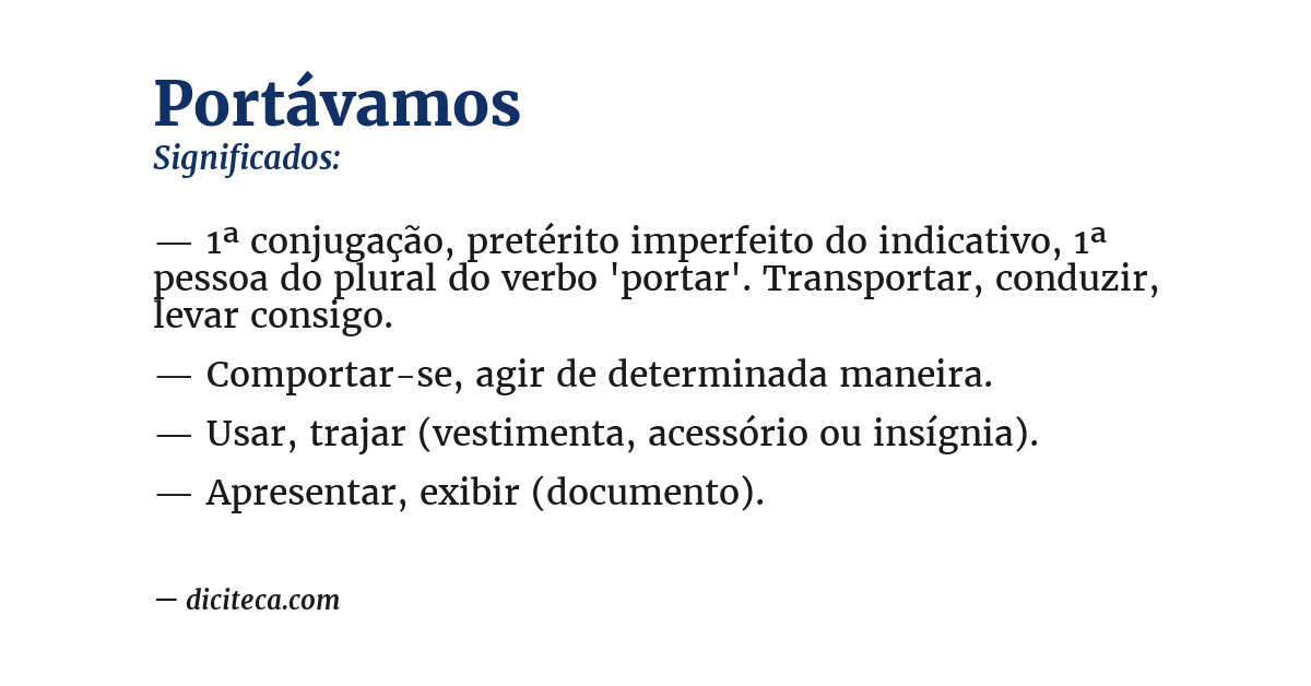 Significado de portávamos