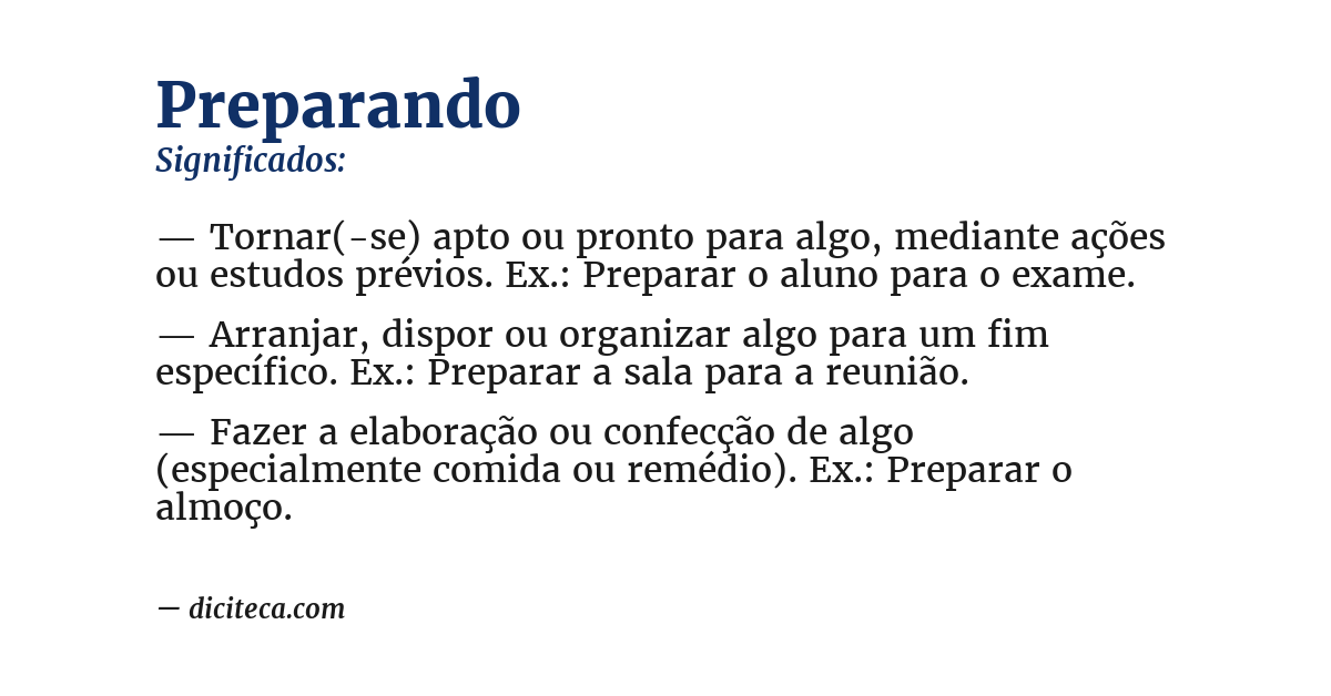Significado de preparando