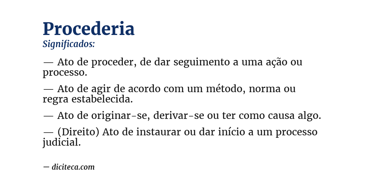 Significado de procederia