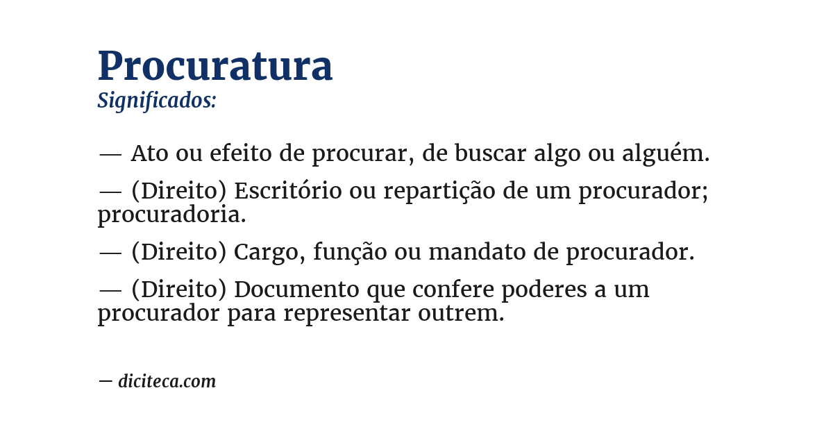 Significado de procuratura