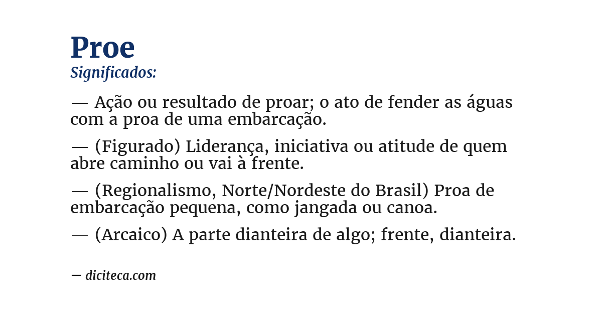 Significado de proe