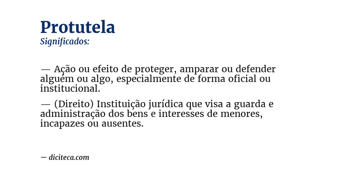 Significado de protutela