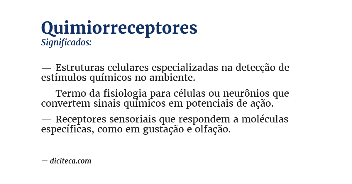 Significado de quimiorreceptores