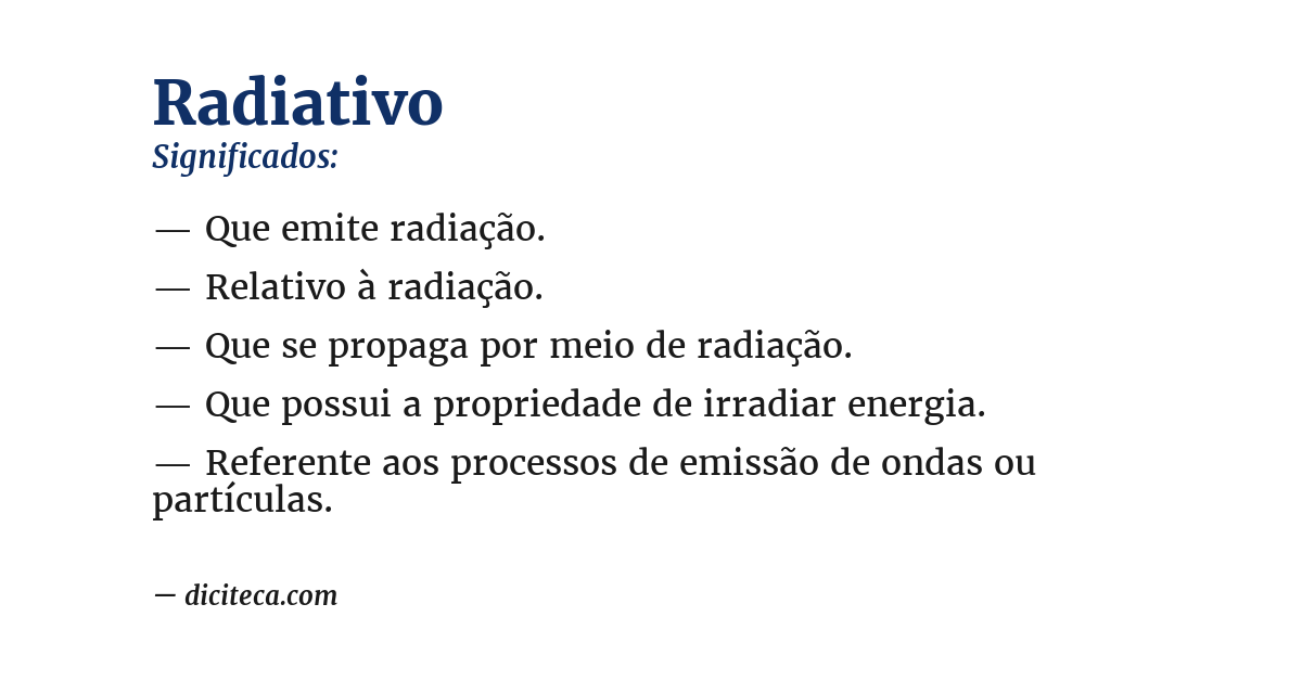 Significado de radiativo