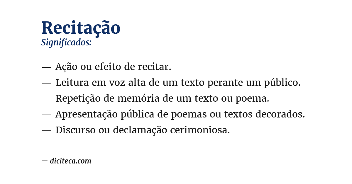 Significado de recitação