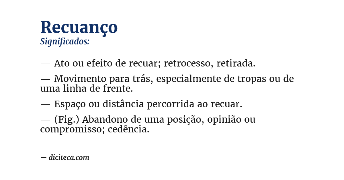 Significado de recuanço