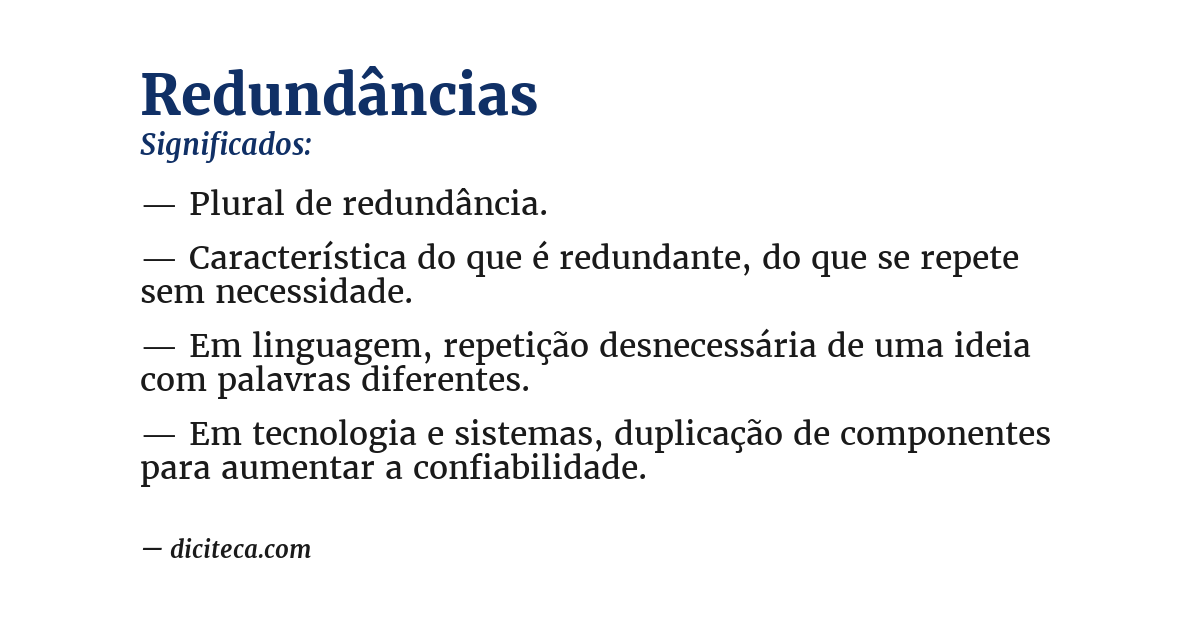 Significado de redundâncias