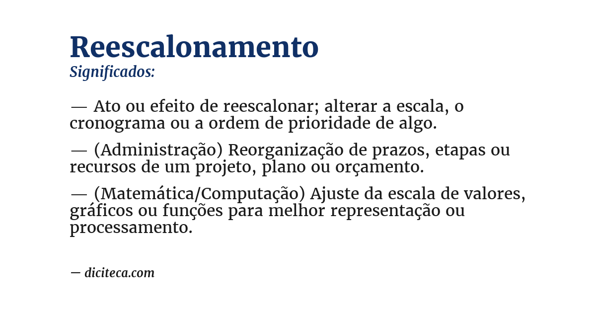 Significado de reescalonamento