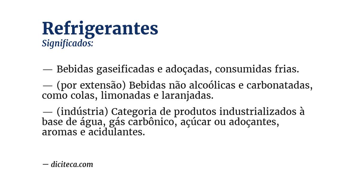 Significado de refrigerantes