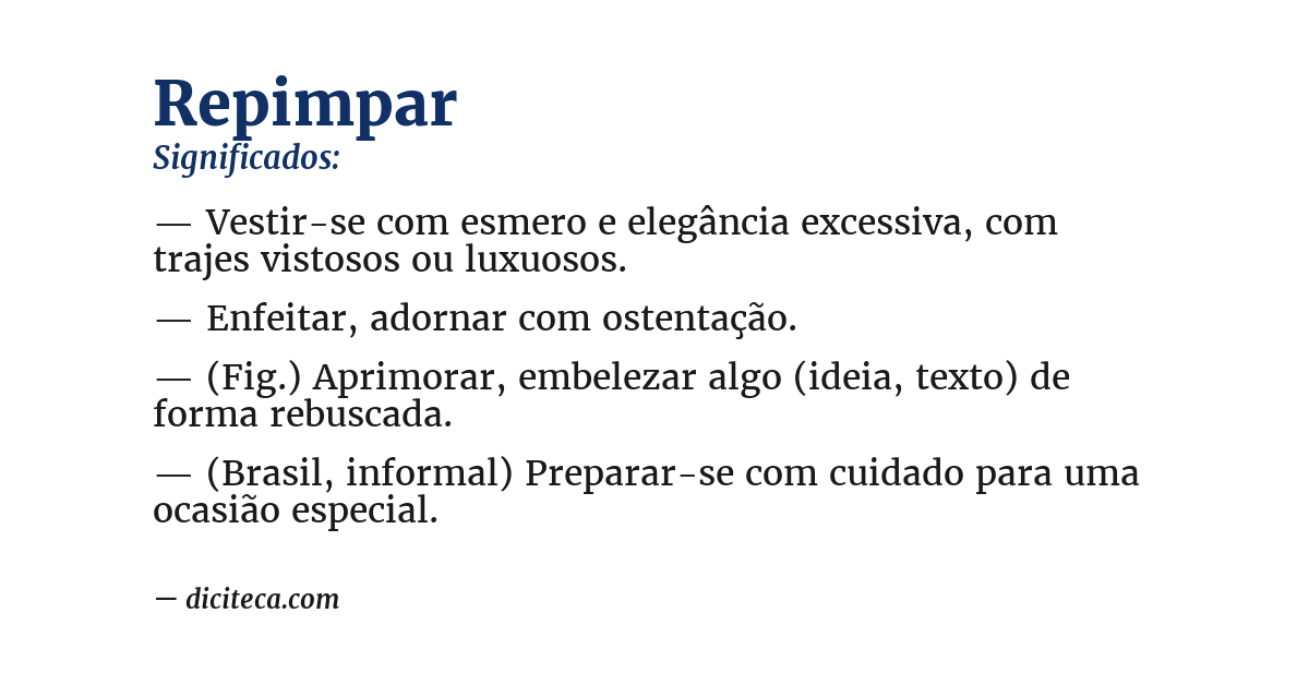 Significado de repimpar