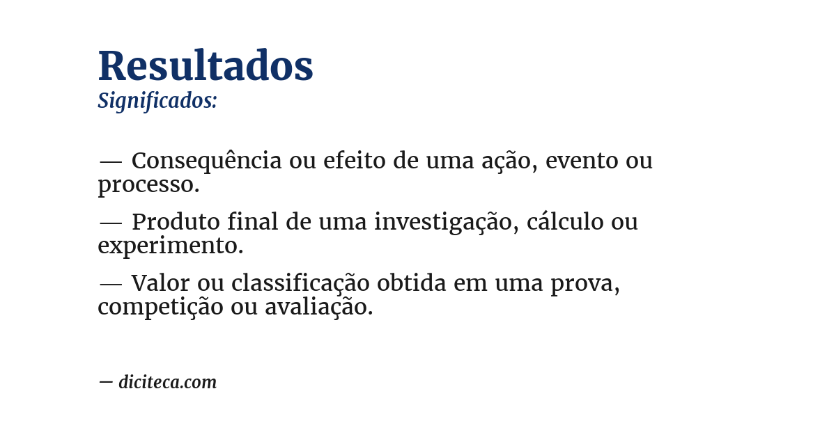 Significado de resultados
