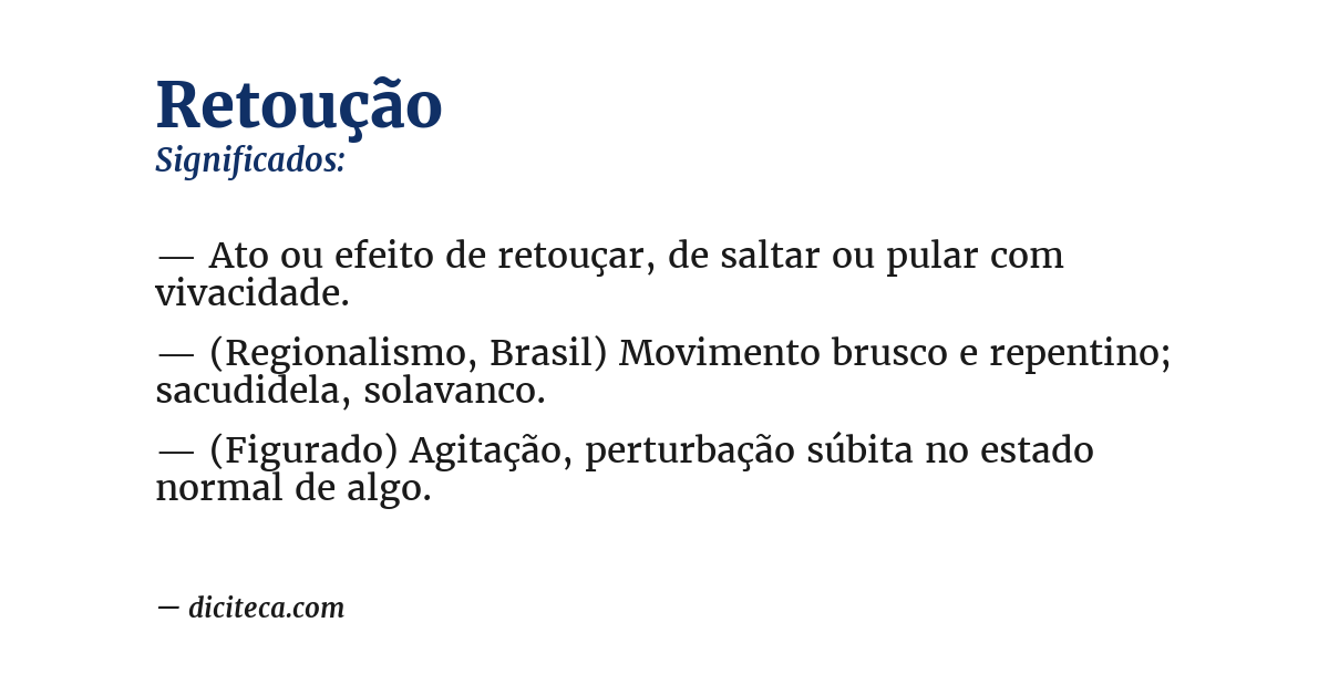 Significado de retoução