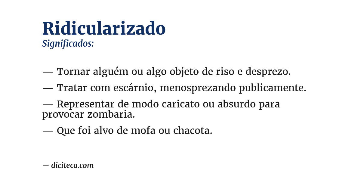 Significado de ridicularizado