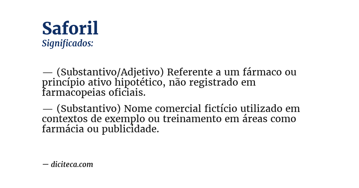 Significado de saforil