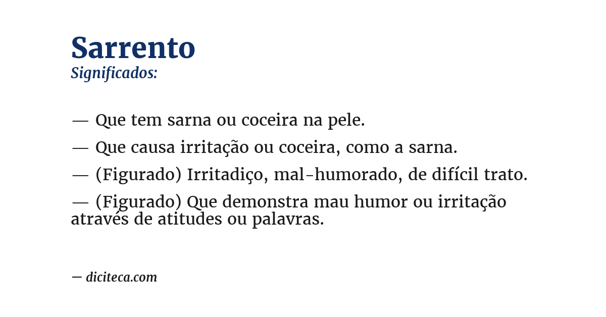 Significado de sarrento