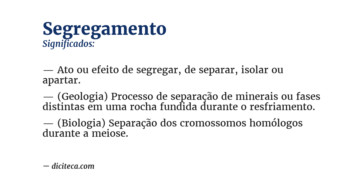 Significado de segregamento