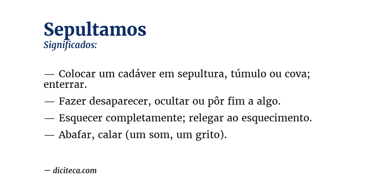 Significado de sepultamos