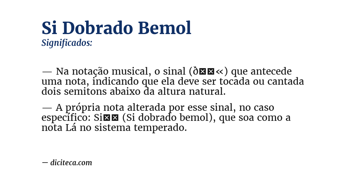 Significado de si dobrado bemol