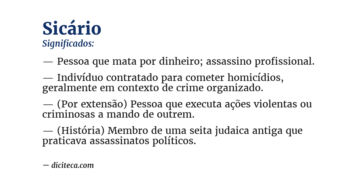 Significado de sicário