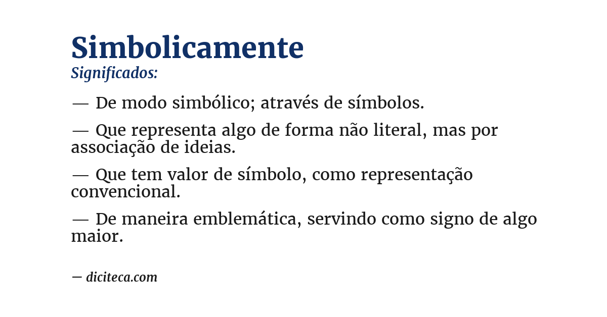 Significado de simbolicamente