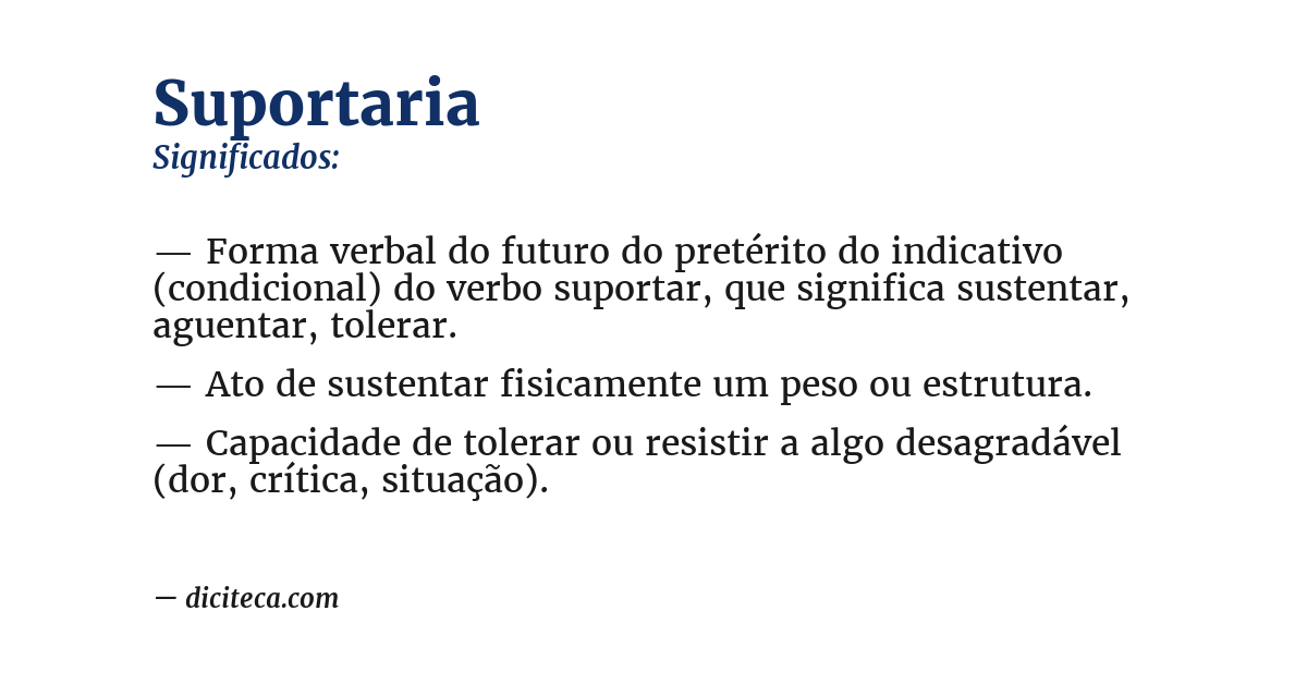 Significado de suportaria