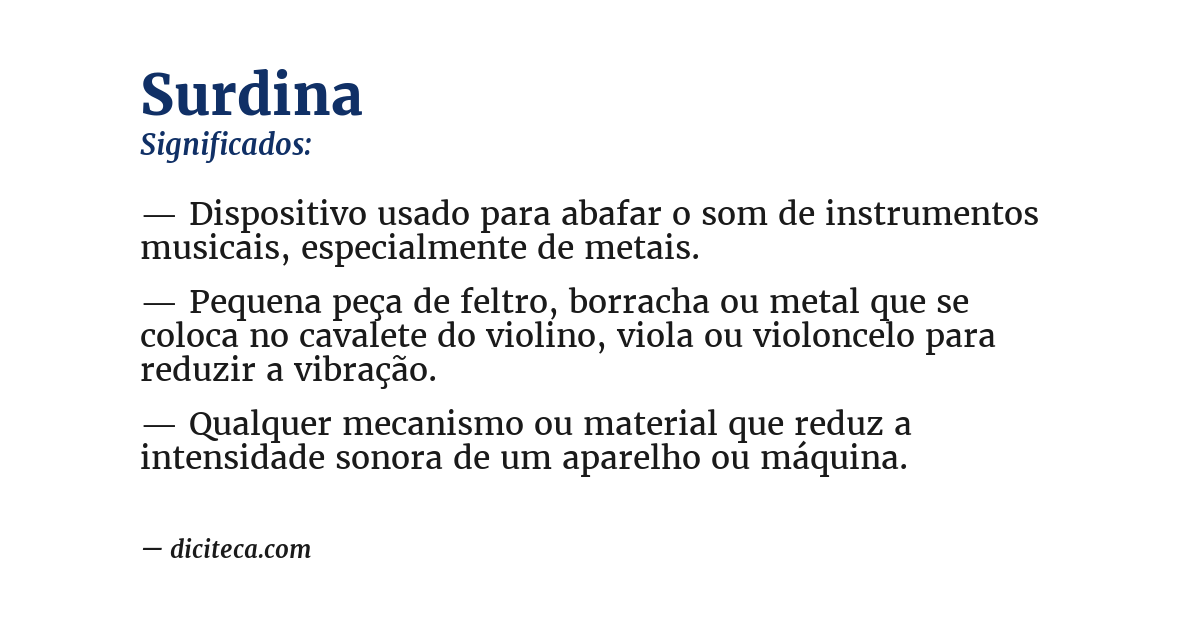 Significado de surdina
