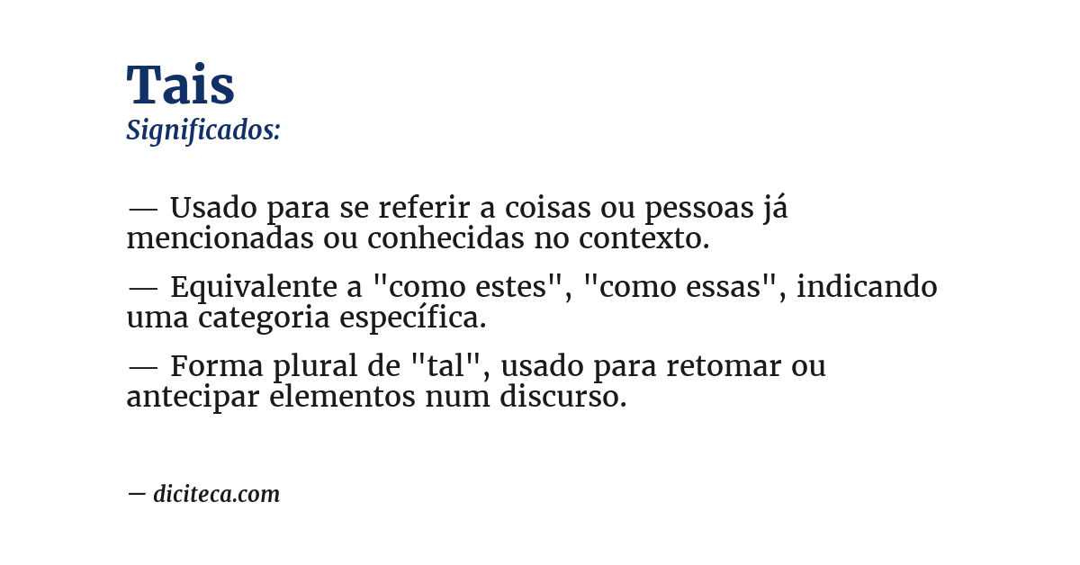 Significado de tais