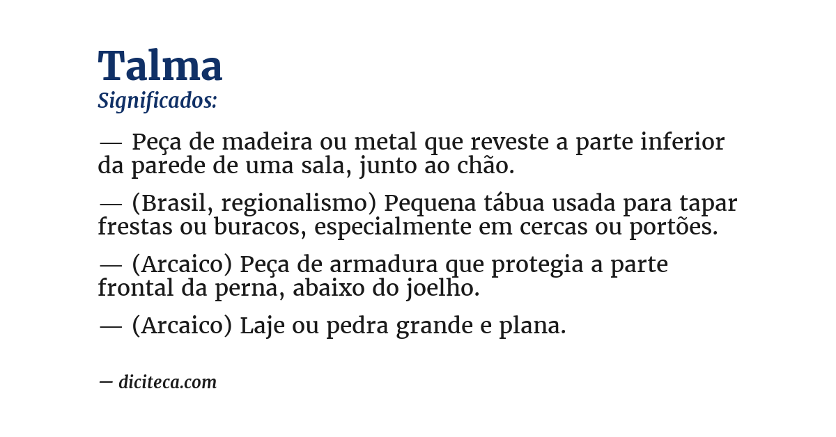 Significado de talma