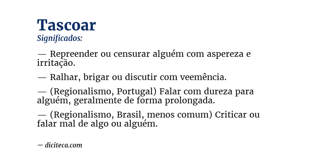 Significado de tascoar