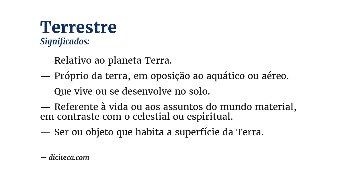 Significado de terrestre